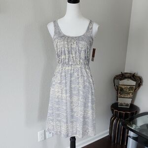Sonoma Gray Patterned Sleeveless Dress